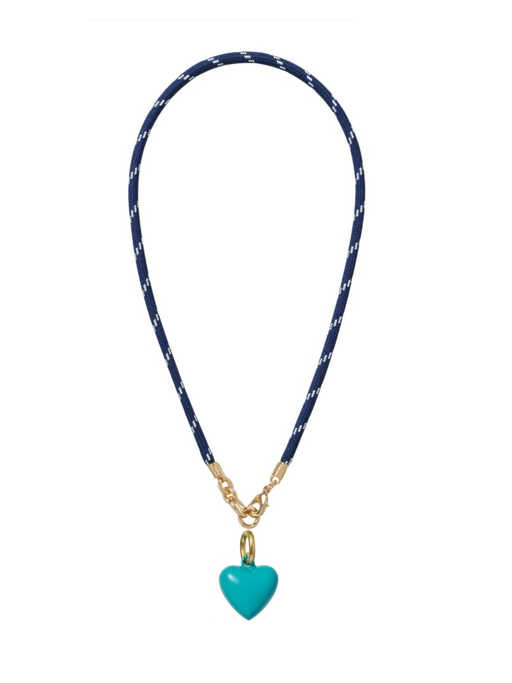 Roxanne Assoulin The Happy Cord
Charm Necklace Navy Cord Dark Turquoise Heart